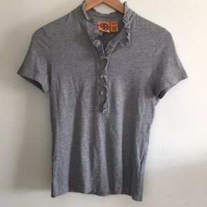 Tory Burch Emily ruffled pique polo